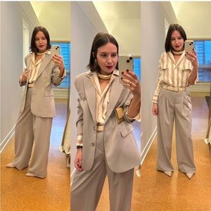 Grey Oversized Blazer & Pants Suit from Claire Rose x NA-KD